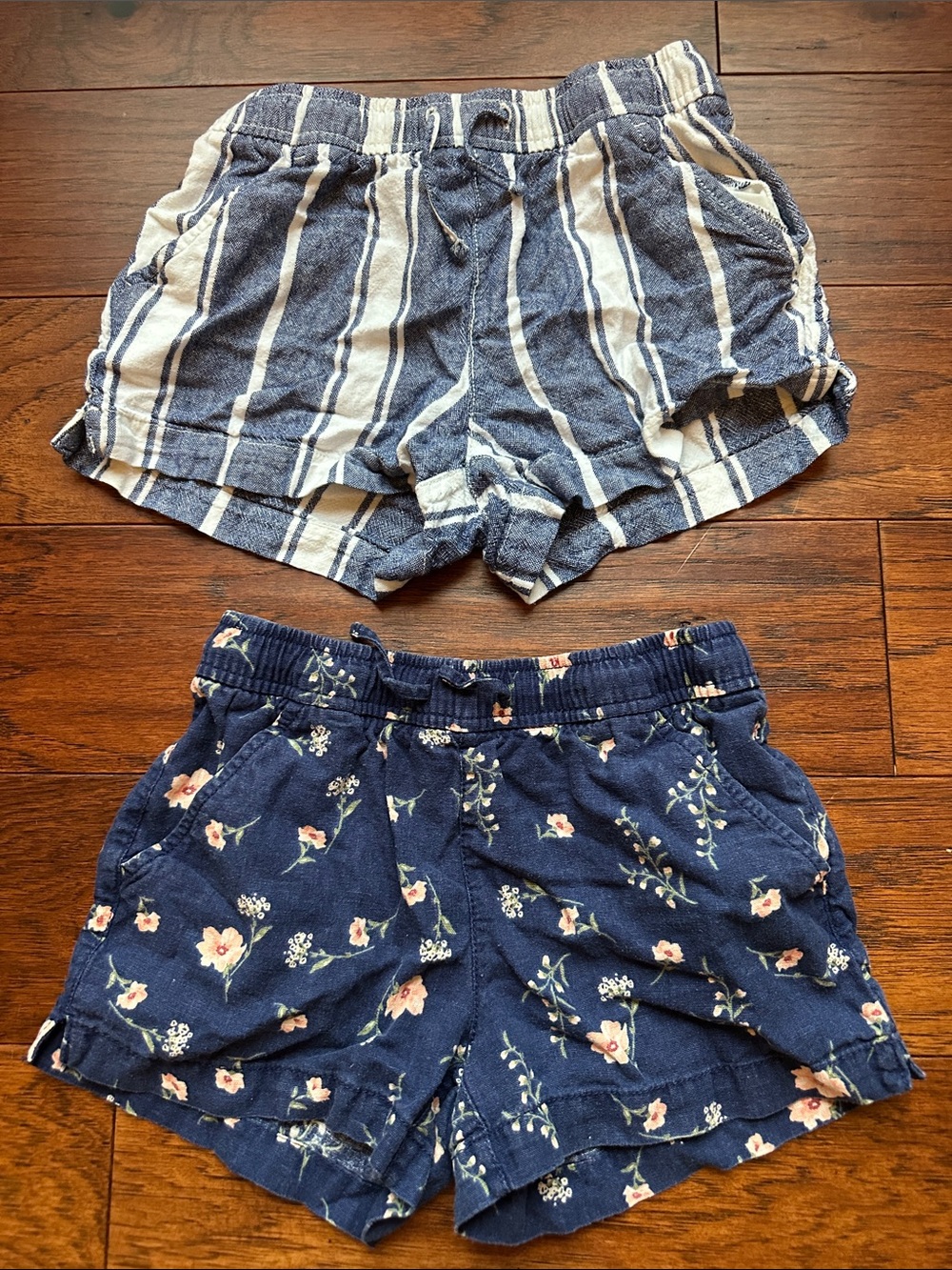 Old Navy Girls Navy Striped & Floral Shorts
